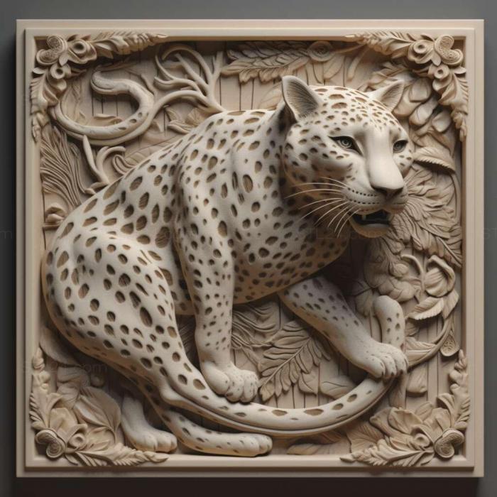 Nature and animals (leopard 4, NATURE_2932) 3D models for cnc